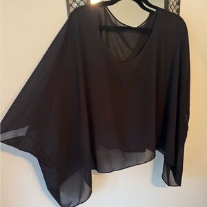 Elegant Black Sheer Women's Top